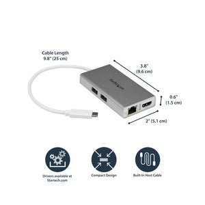 StarTech.com DKT30CHPDW station d'accueil Avec fil USB 3.2 Gen 1 (3.1 Gen 1) Type-C Argent, Blanc - Image 11
