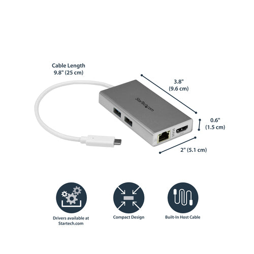 StarTech.com DKT30CHPDW station d'accueil Avec fil USB 3.2 Gen 1 (3.1 Gen 1) Type-C Argent, Blanc - Image 11