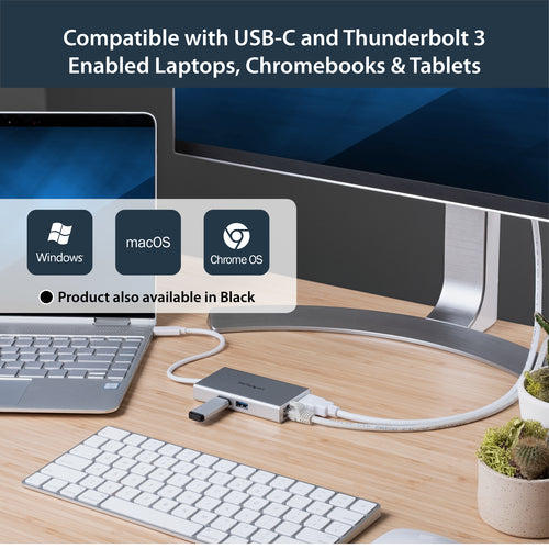 StarTech.com DKT30CHPDW station d'accueil Avec fil USB 3.2 Gen 1 (3.1 Gen 1) Type-C Argent, Blanc - Image 10