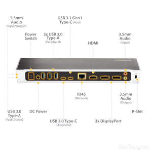 StarTech.com DK30CH2DPPD station d'accueil Avec fil USB 3.2 Gen 1 (3.1 Gen 1) Type-C Noir, Argent - Image 12