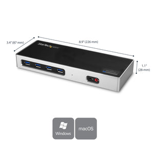 StarTech.com DK30A2DH station d'accueil Avec fil USB 3.2 Gen 1 (3.1 Gen 1) Type-C Noir, Argent - Image 10