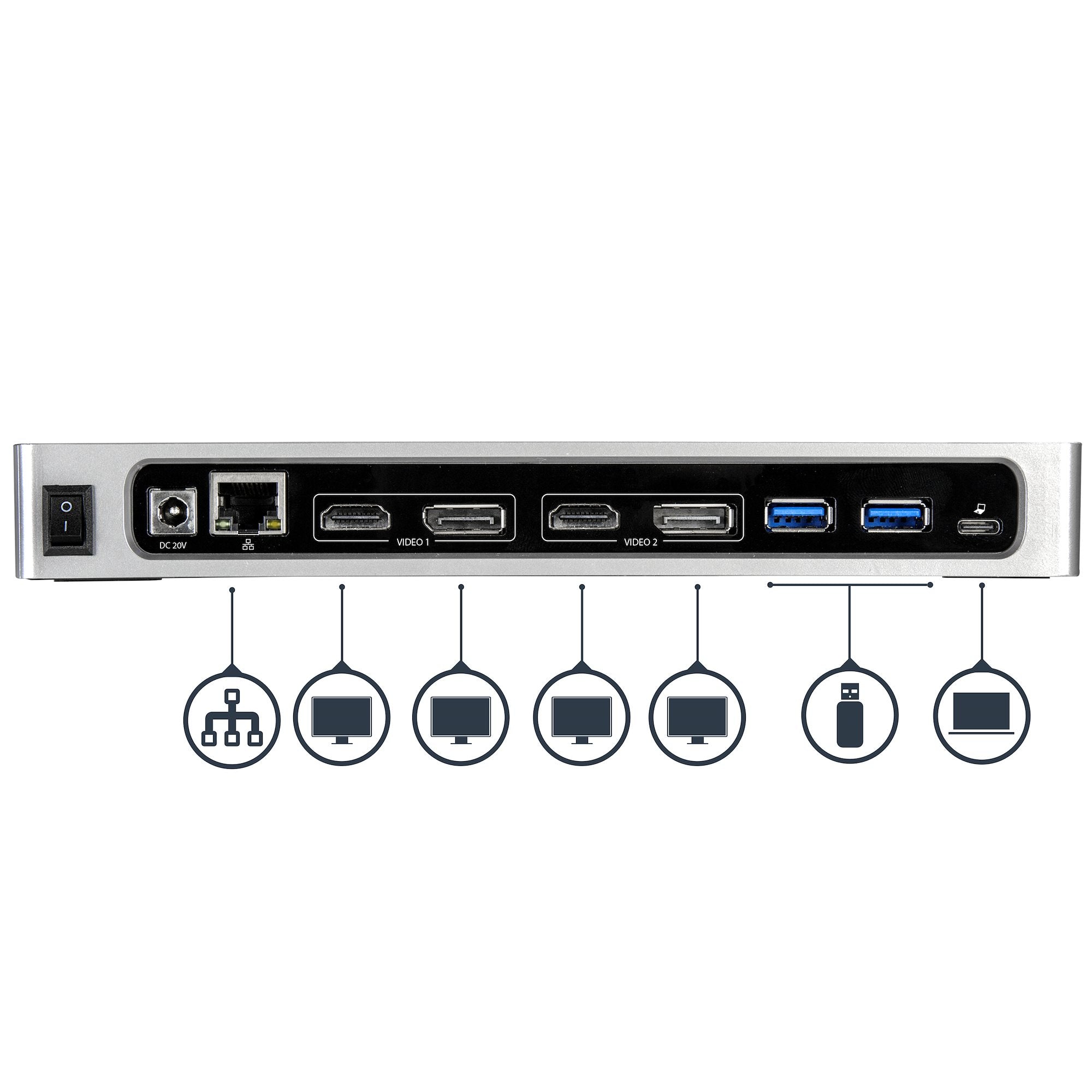 StarTech.com DK30A2DH station d'accueil Avec fil USB 3.2 Gen 1 (3.1 Gen 1) Type-C Noir, Argent - Image 4