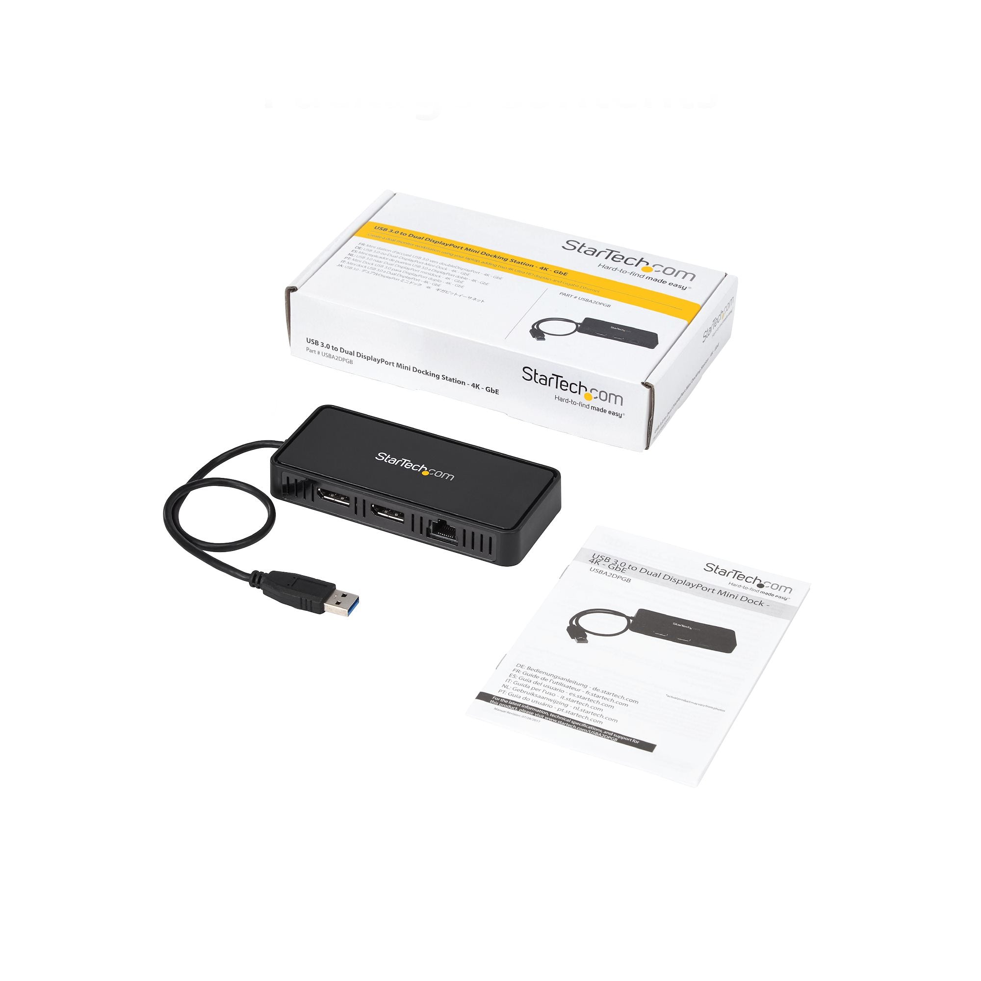 StarTech.com USBA2DPGB station d'accueil Avec fil USB 3.2 Gen 1 (3.1 Gen 1) Type-A Noir - Image 6