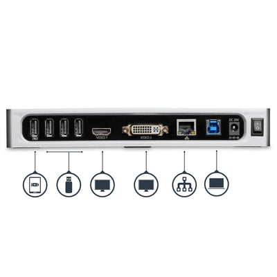 StarTech.com DK30ADD station d'accueil Avec fil USB 3.2 Gen 1 (3.1 Gen 1) Type-B Noir, Argent - Image 7