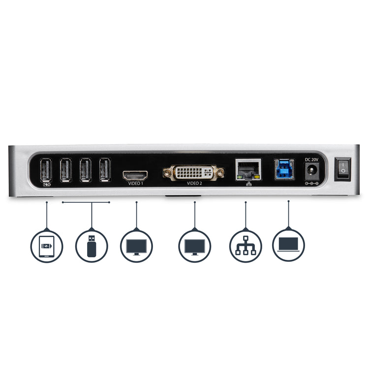 StarTech.com DK30ADD station d'accueil Avec fil USB 3.2 Gen 1 (3.1 Gen 1) Type-B Noir, Argent - Image 7