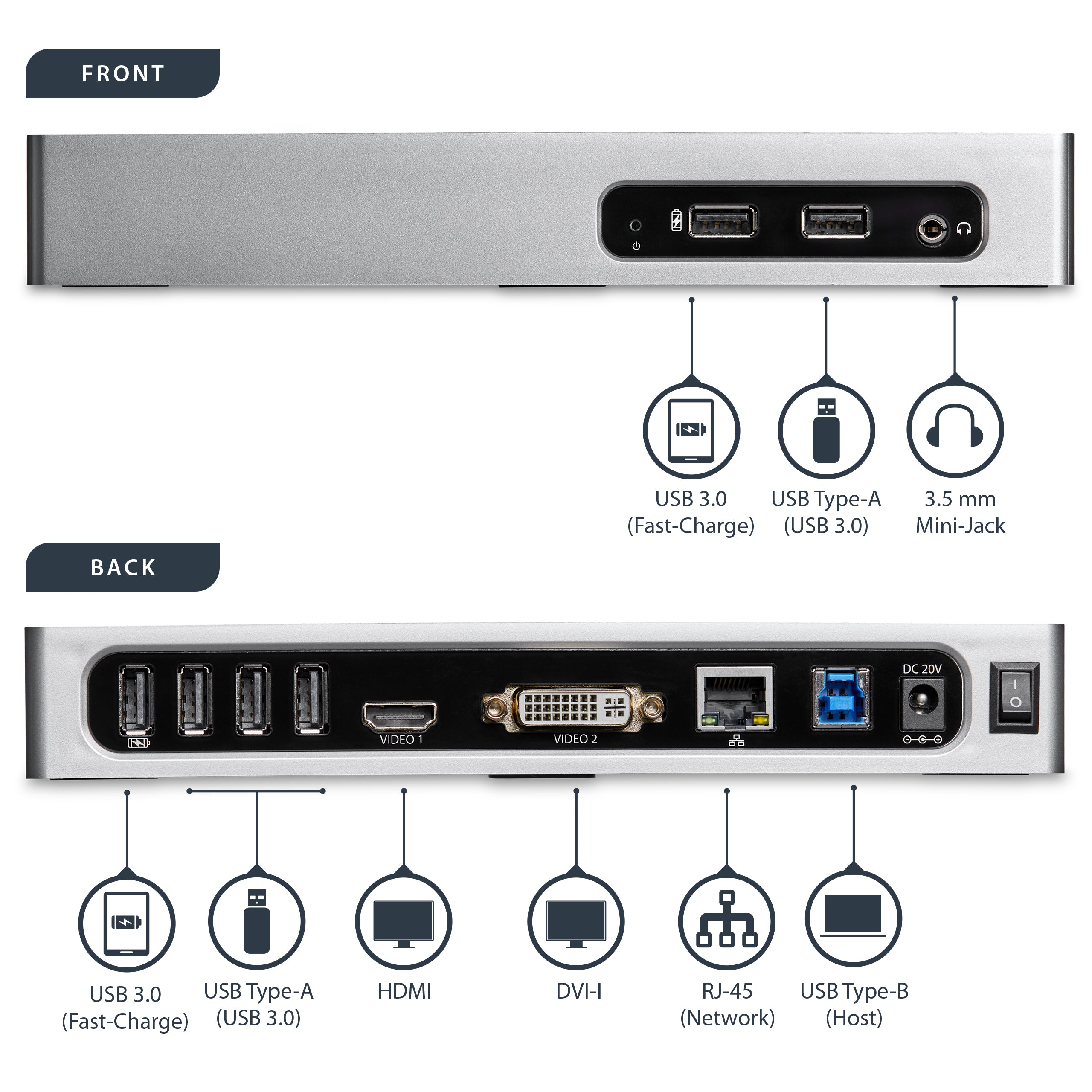 StarTech.com DK30ADD station d'accueil Avec fil USB 3.2 Gen 1 (3.1 Gen 1) Type-B Noir, Argent - Image 12