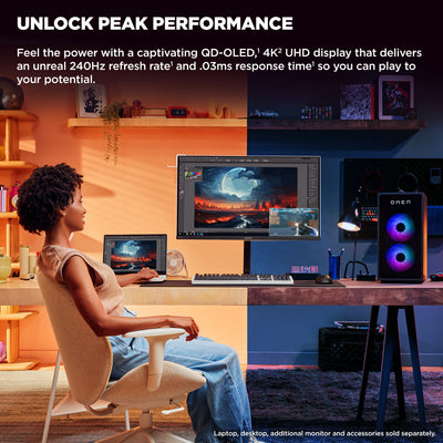 HP OMEN Transcend 31.5 inch UHD 240Hz OLED Gaming Monitor - Transcend 32 écran plat de PC 80 cm (31.5") 3840 x 2160 pixels 4K Ultra HD Blanc - Image 8