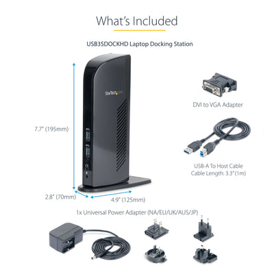 StarTech.com USB3SDOCKHD station d'accueil Avec fil USB 3.2 Gen 1 (3.1 Gen 1) Type-B Noir - Image 13