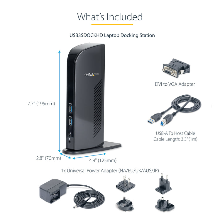 StarTech.com USB3SDOCKHD station d'accueil Avec fil USB 3.2 Gen 1 (3.1 Gen 1) Type-B Noir - Image 13