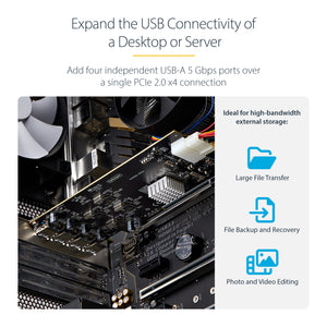StarTech.com P5Q4A-USB-CARD carte et adaptateur d'interfaces Interne USB 3.2 Gen 1 (3.1 Gen 1) - Image 10