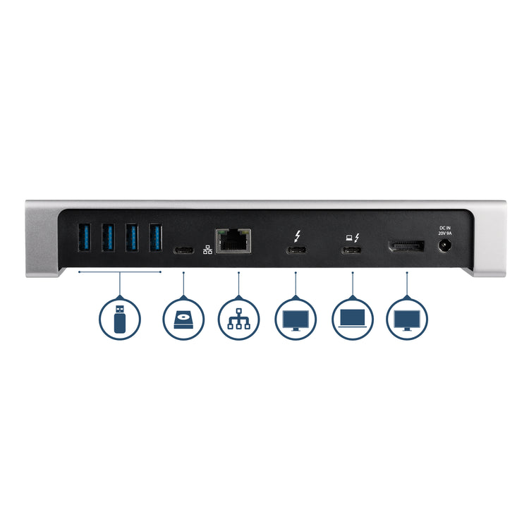 StarTech.com TB3DOCK2DPPD station d'accueil Avec fil USB 3.2 Gen 1 (3.1 Gen 1) Type-C Noir - Image 5