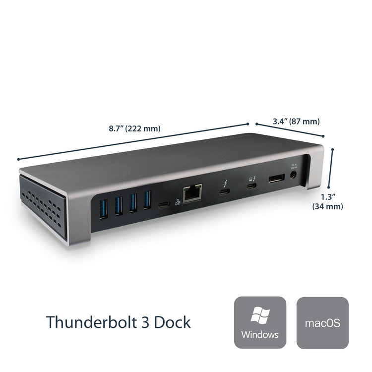 StarTech.com TB3DOCK2DPPD station d'accueil Avec fil USB 3.2 Gen 1 (3.1 Gen 1) Type-C Noir - Image 10