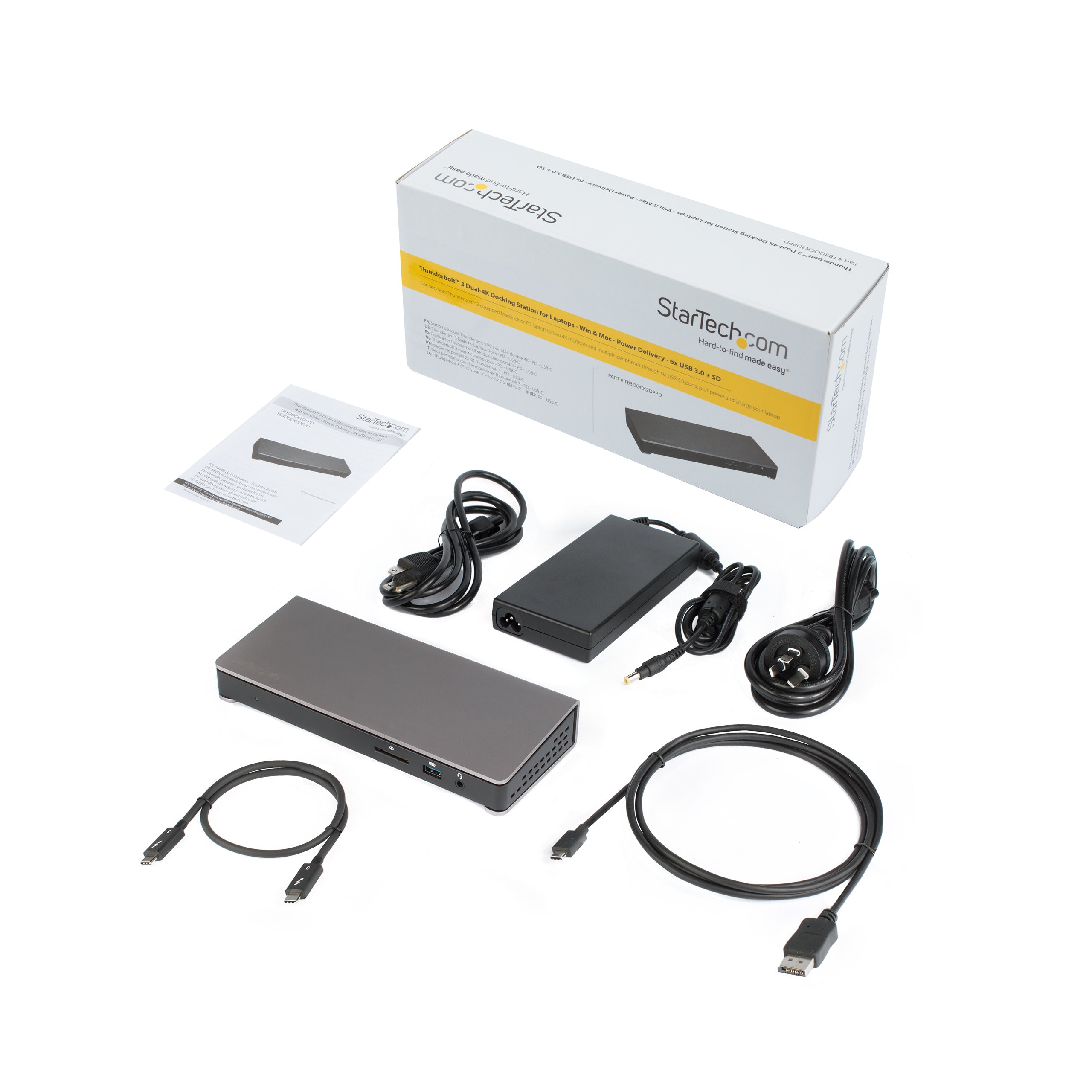 StarTech.com TB3DOCK2DPPD station d'accueil Avec fil USB 3.2 Gen 1 (3.1 Gen 1) Type-C Noir - Image 6