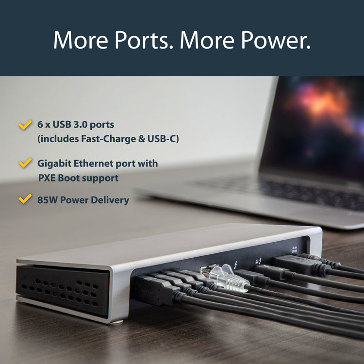 StarTech.com TB3DOCK2DPPD station d'accueil Avec fil USB 3.2 Gen 1 (3.1 Gen 1) Type-C Noir - Image 12