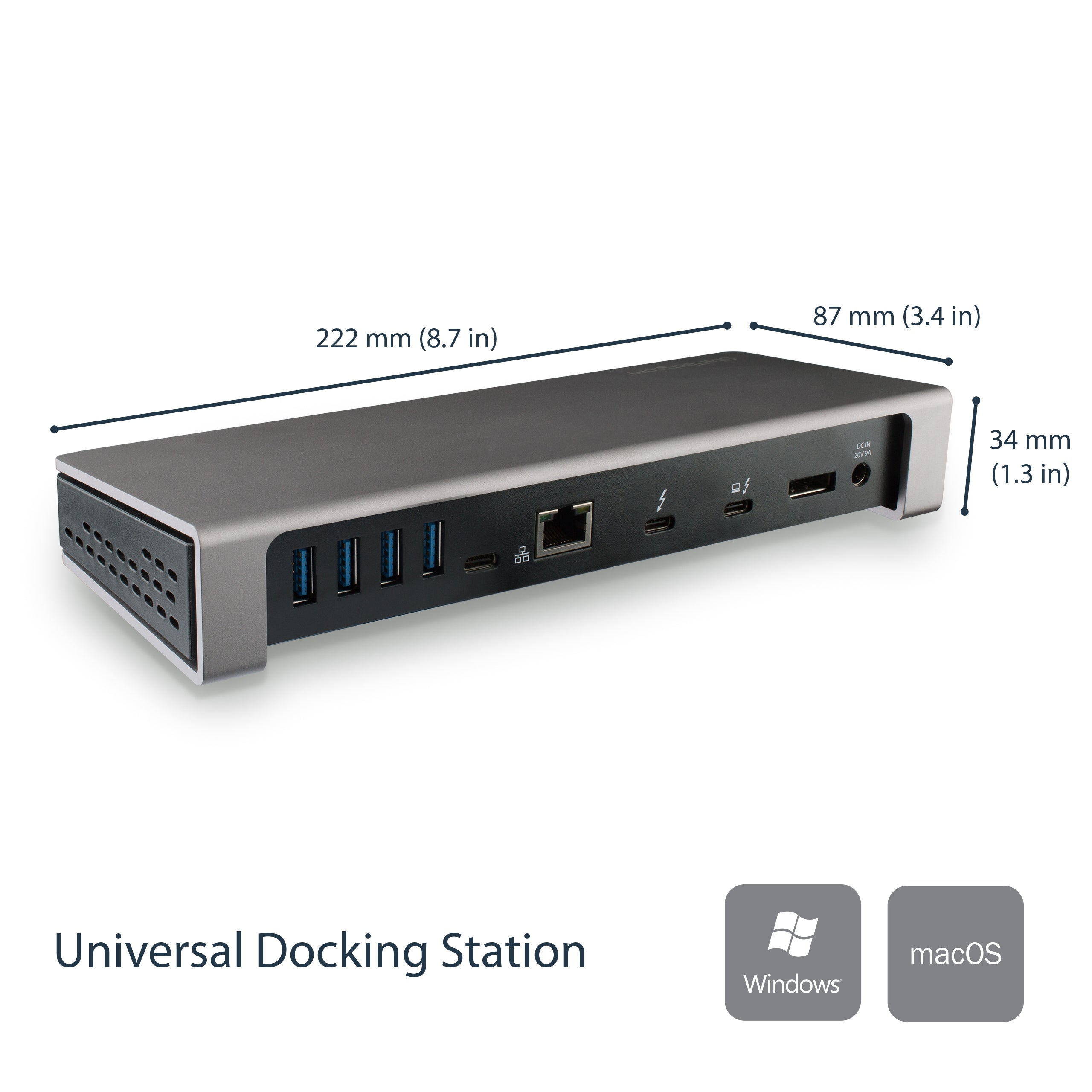 StarTech.com TB3DOCK2DPPD station d'accueil Avec fil USB 3.2 Gen 1 (3.1 Gen 1) Type-C Noir - Image 2
