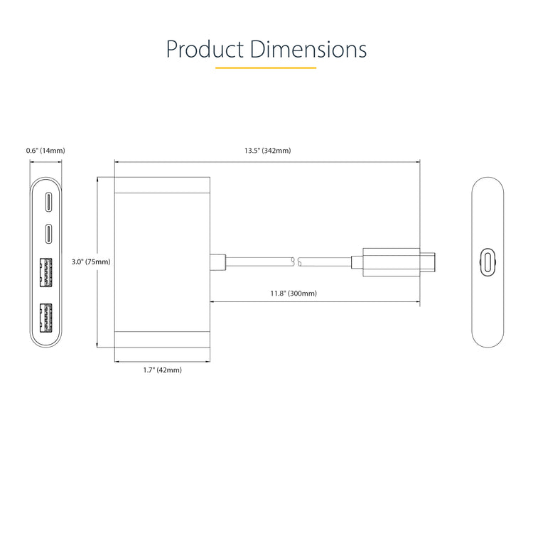 StarTech.com 5G2A2CPDB-USB-C-HUB hub & concentrateur USB 3.2 Gen 1 (3.1 Gen 1) Type-C 5000 Mbit/s Gris - Image 6