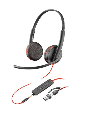 Poly Blackwire 3225 Stereo USB-C Headset +3.5mm Plug +USB-C/A Adapter (Bulk) Avec fil Arceau Bureau/Centre d'appels USB Type-C Noir - Image 1