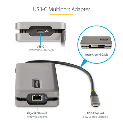 StarTech.com DKT31CVHPD3 station d'accueil Avec fil USB 3.2 Gen 2 (3.1 Gen 2) Type-C Gris - Image 16