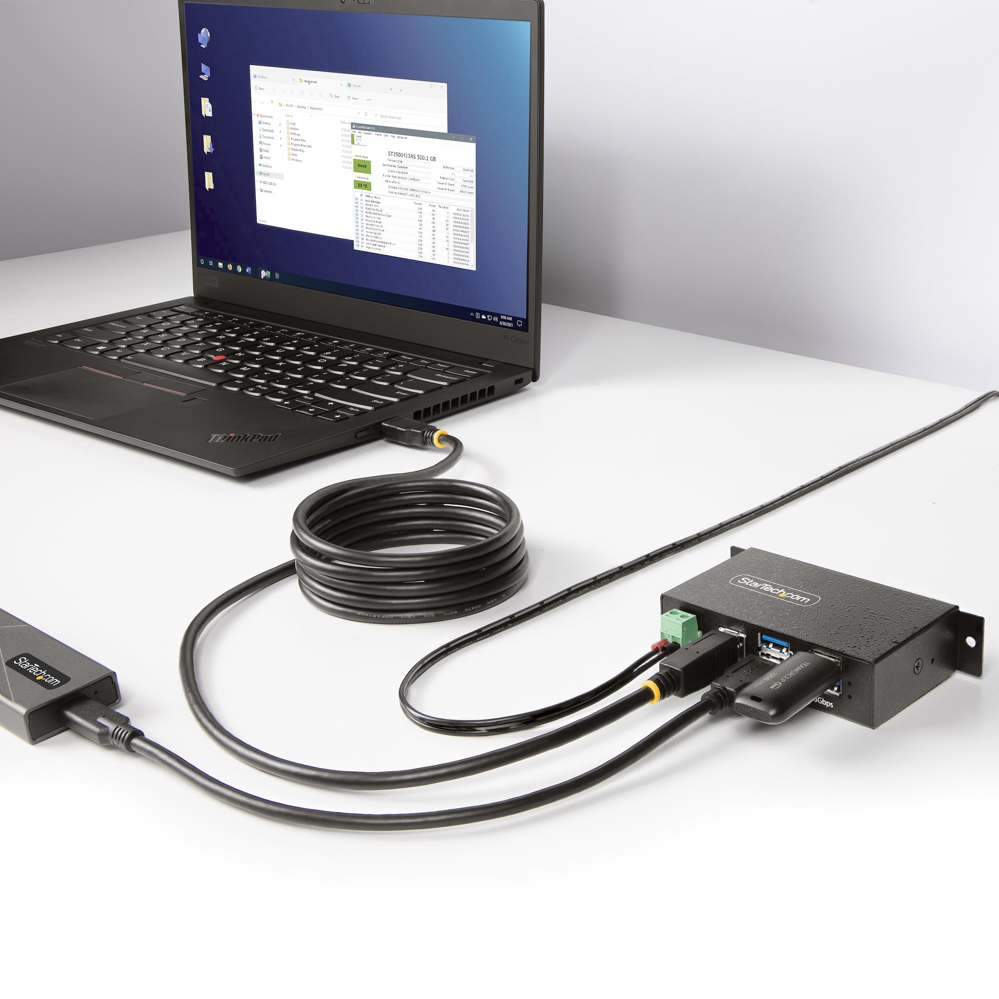 StarTech.com 5G4AINDRM-USB-A-HUB hub & concentrateur USB 3.2 Gen 1 (3.1 Gen 1) Type-B 5000 Mbit/s Noir - Image 6