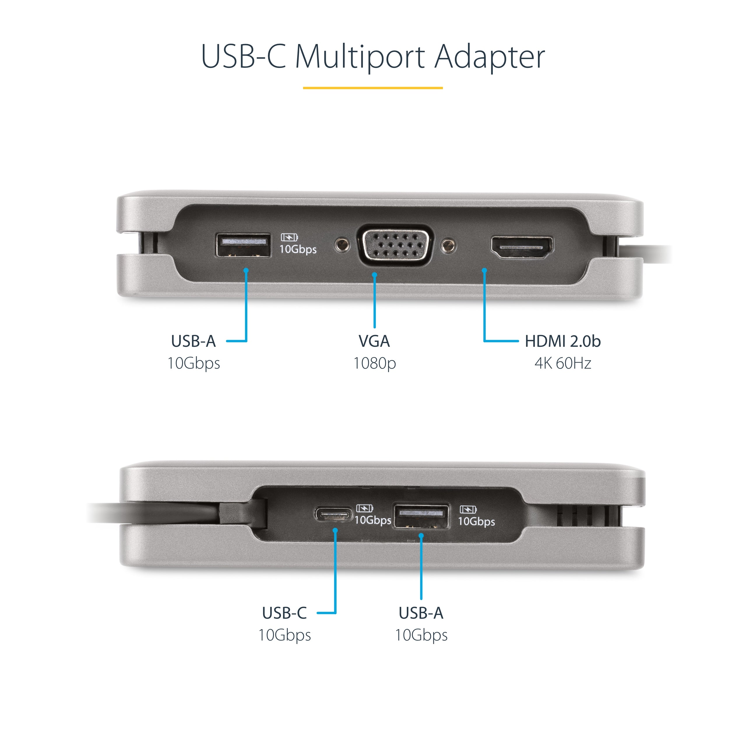 StarTech.com DKT31CVHPD3 station d'accueil Avec fil USB 3.2 Gen 2 (3.1 Gen 2) Type-C Gris - Image 15