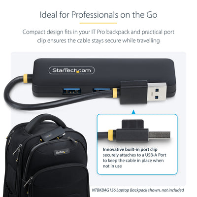 StarTech.com H5A4A-USB-HUB hub & concentrateur USB 3.2 Gen 1 (3.1 Gen 1) Type-A 5000 Mbit/s Noir - Image 15
