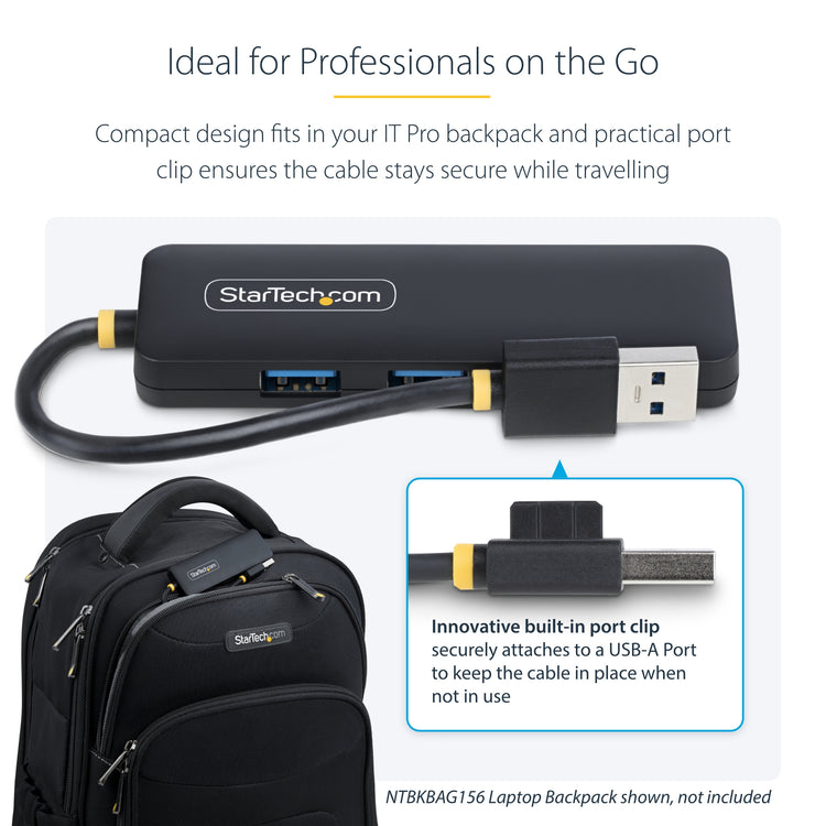 StarTech.com H5A4A-USB-HUB hub & concentrateur USB 3.2 Gen 1 (3.1 Gen 1) Type-A 5000 Mbit/s Noir - Image 15