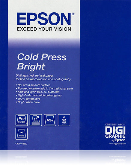 Epson Cold Press Bright, 60" x 15m, 305g/m² média grand format Mat - Image 1