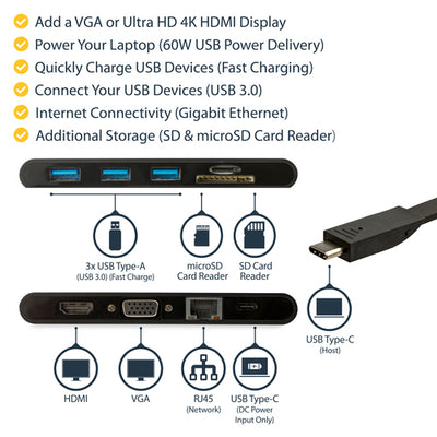 StarTech.com DKT30CHVSCPD station d'accueil Avec fil USB 3.2 Gen 1 (3.1 Gen 1) Type-C Noir - Image 10