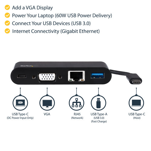 StarTech.com DKT30CVAGPD station d'accueil Avec fil USB 3.2 Gen 1 (3.1 Gen 1) Type-C Noir - Image 7