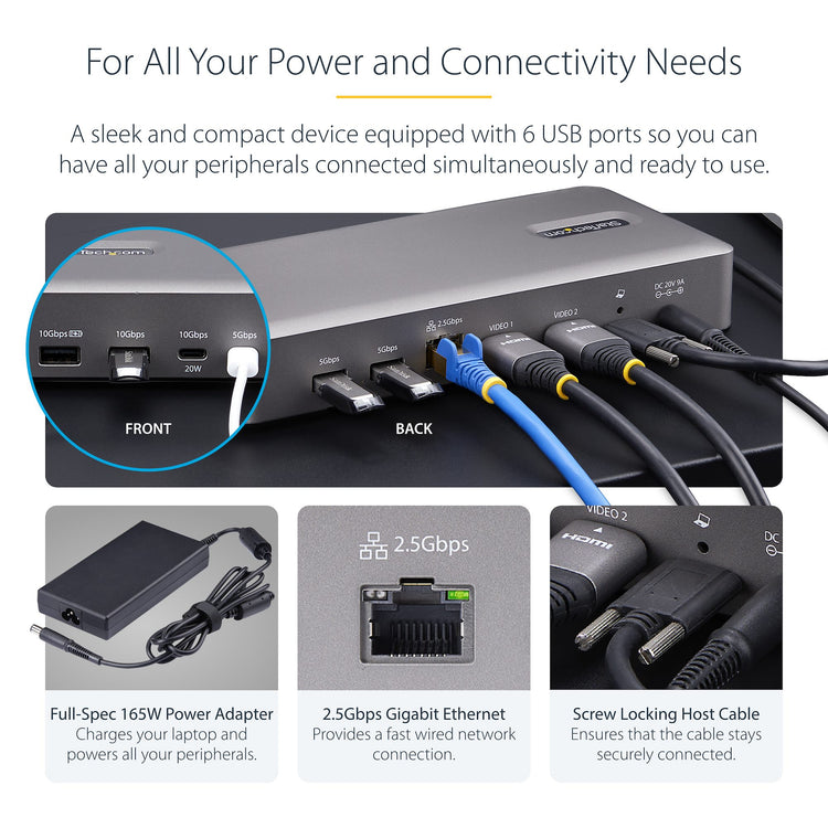 StarTech.com 155NA-USB4-DOCK station d'accueil Avec fil Argent - Image 5