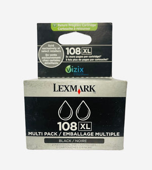 LEXMARK 108XL Double Pack (14N1207) Black Original Inkjet Cartridge - Cartouches Certifiées
