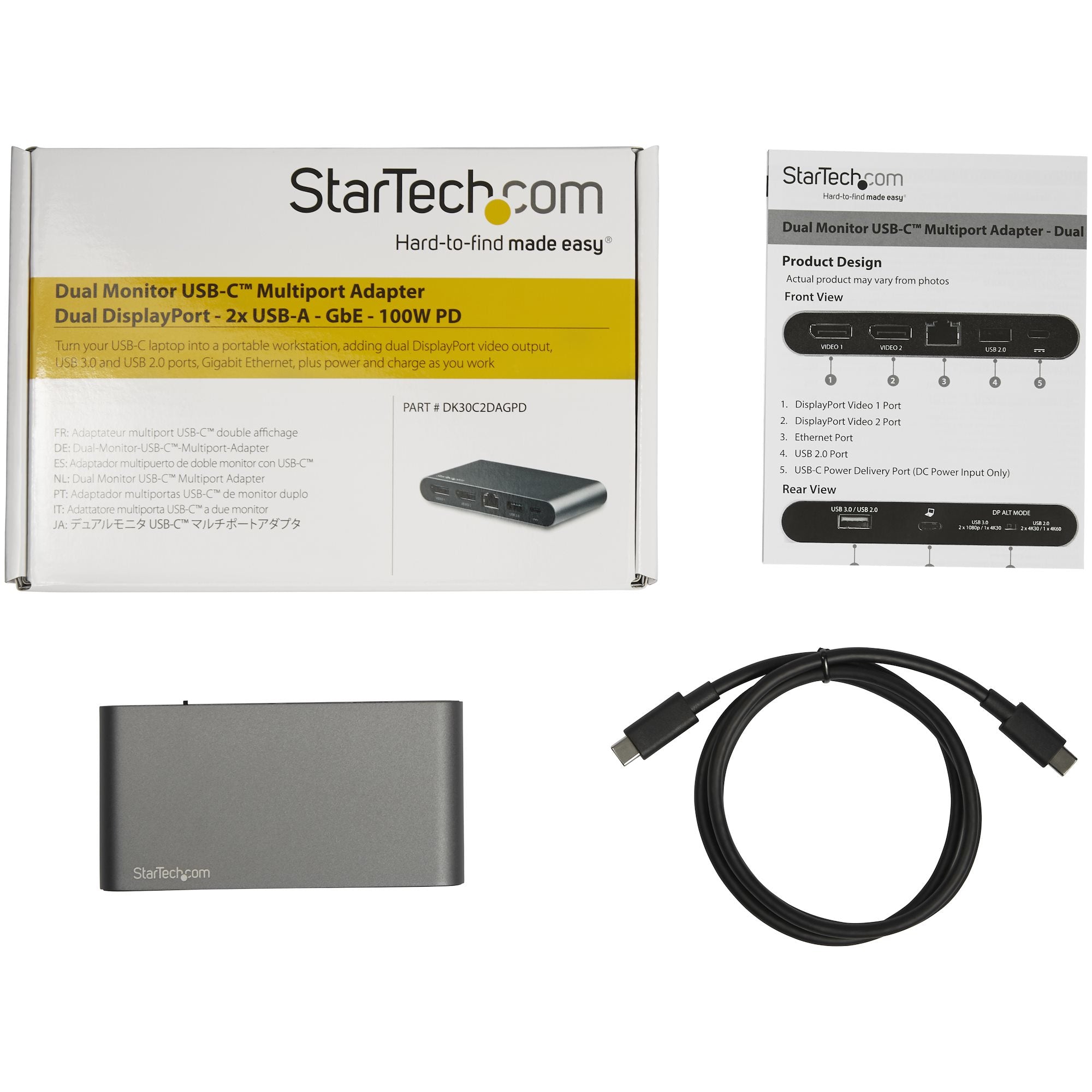 StarTech.com DK30C2DAGPD station d'accueil Avec fil USB 3.2 Gen 1 (3.1 Gen 1) Type-C Noir - Image 5