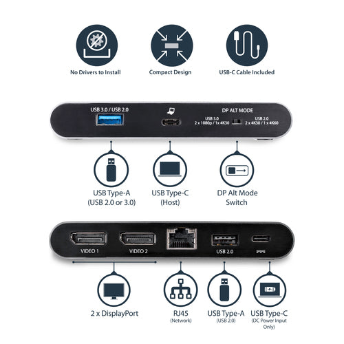 StarTech.com DK30C2DAGPD station d'accueil Avec fil USB 3.2 Gen 1 (3.1 Gen 1) Type-C Noir - Image 7
