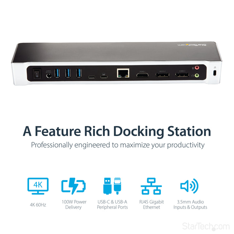StarTech.com DK30CH2DEP station d'accueil Avec fil USB 3.2 Gen 1 (3.1 Gen 1) Type-C Noir, Argent - Image 10