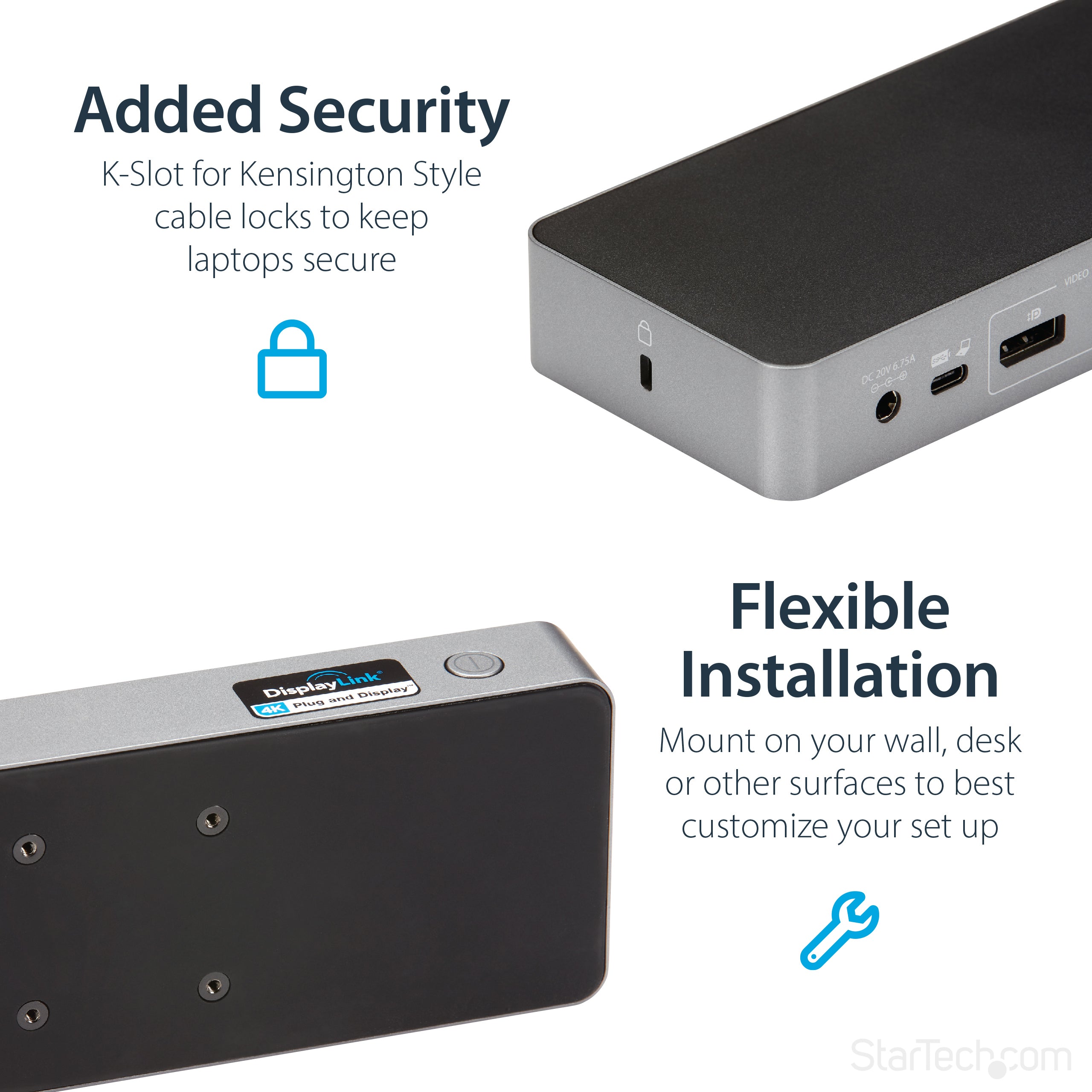 StarTech.com DK30C2DPPD station d'accueil Avec fil USB 3.2 Gen 1 (3.1 Gen 1) Type-C Noir, Gris - Image 14