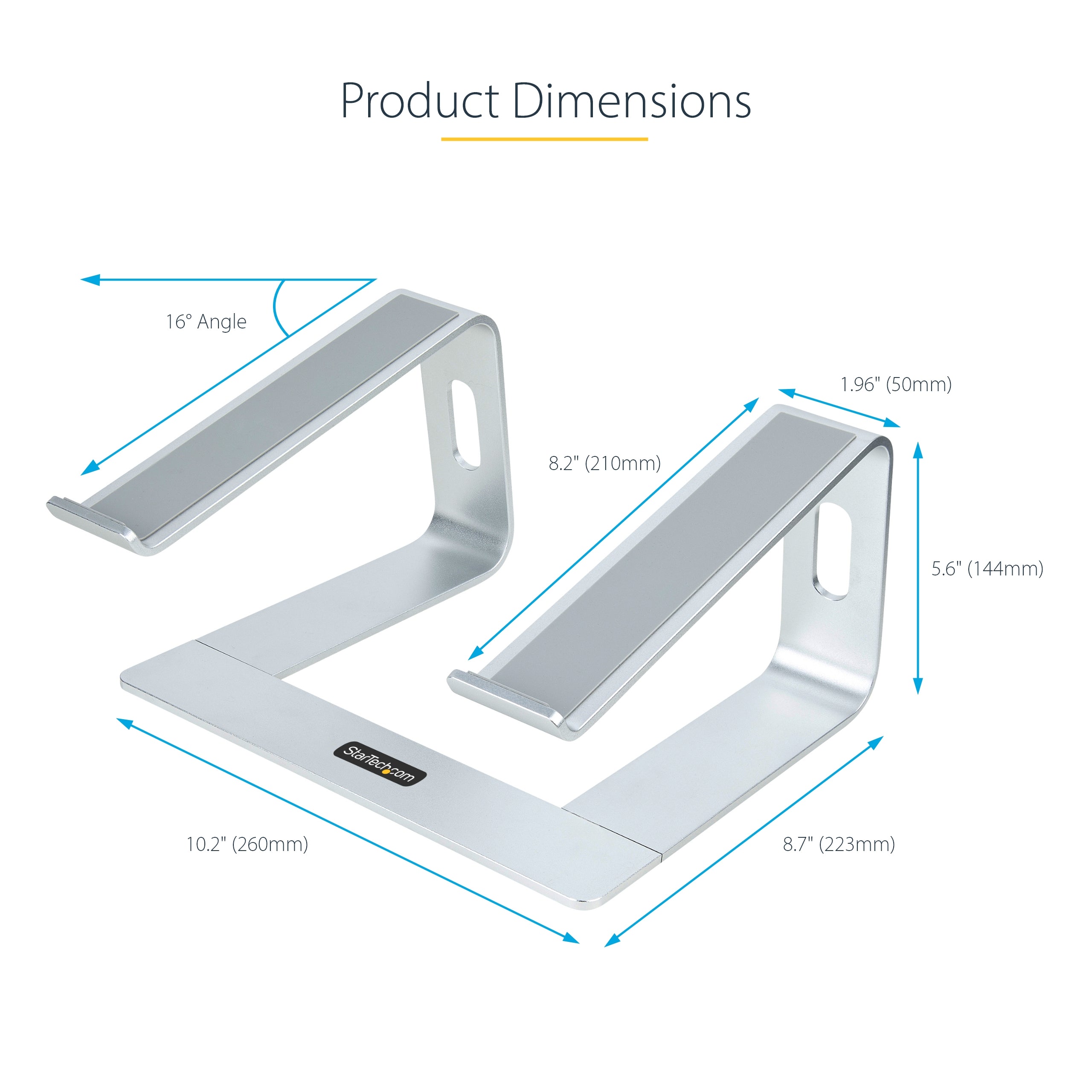 StarTech.com LAPTOP-STAND-SILVER Support de livres Supports de Laptop Argent 43,2 cm (17") - Image 15