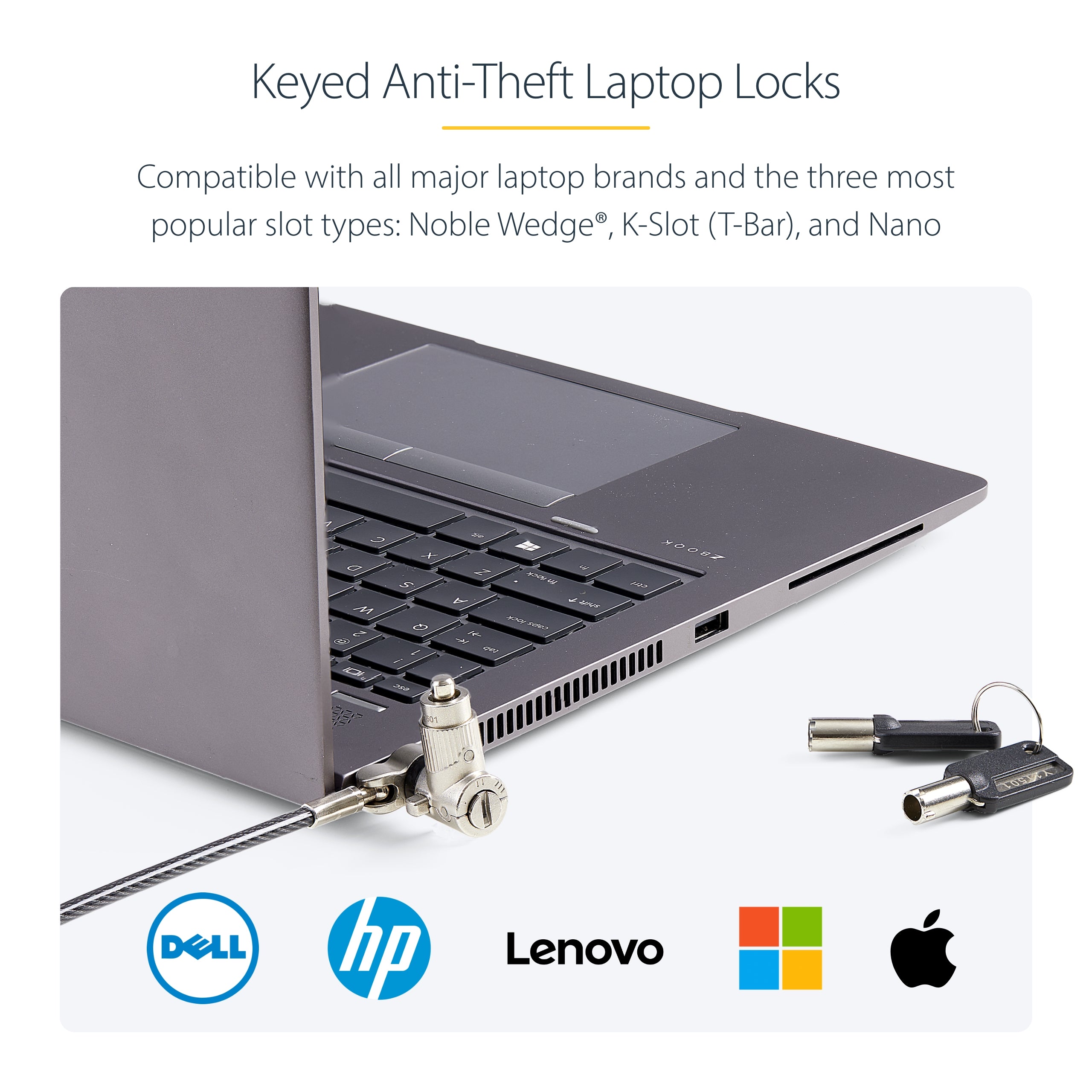StarTech.com UNIVMK25-LAPTOP-LOCK câble antivol Noir, Acier - Image 13
