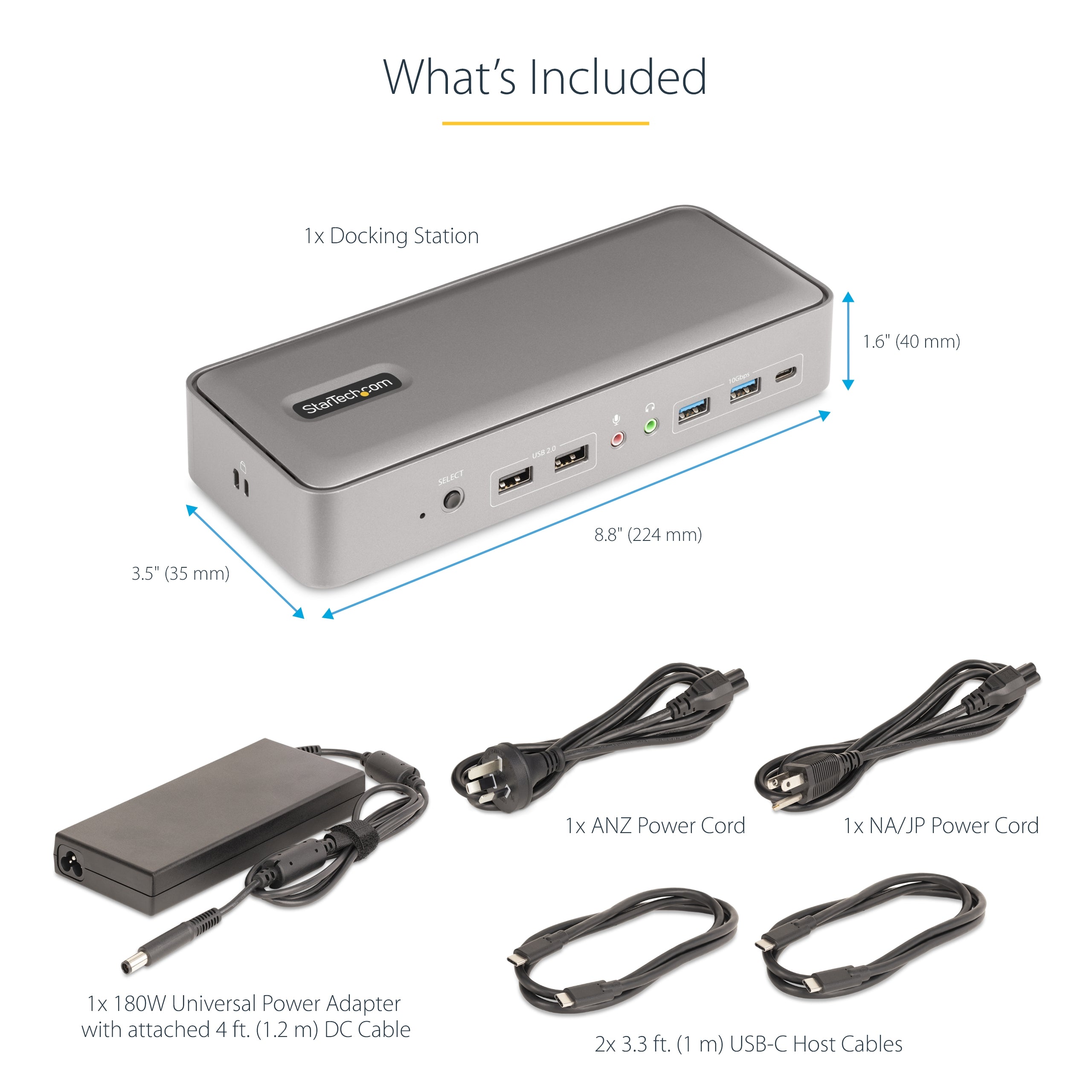 StarTech.com 129N-USBC-KVM-DOCK station d'accueil Avec fil USB 3.2 Gen 2 (3.1 Gen 2) Type-C Argent - Image 16