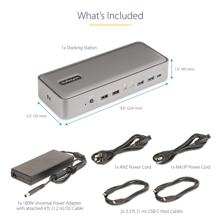 StarTech.com 129N-USBC-KVM-DOCK station d'accueil Avec fil USB 3.2 Gen 2 (3.1 Gen 2) Type-C Argent - Image 16