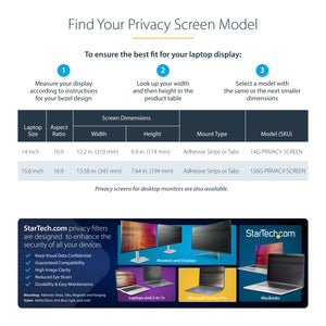 StarTech.com 14G-PRIVACY-SCREEN filtre anti-reflets pour écran et filtre de confidentialité 35,6 cm (14") Ordinateur portable Filtre de confidentialité sans bords pour ordinateur - Image 11