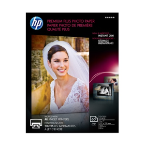 CR669A HP Papier Photo Premium Brillant 5x7 60 Feuilles