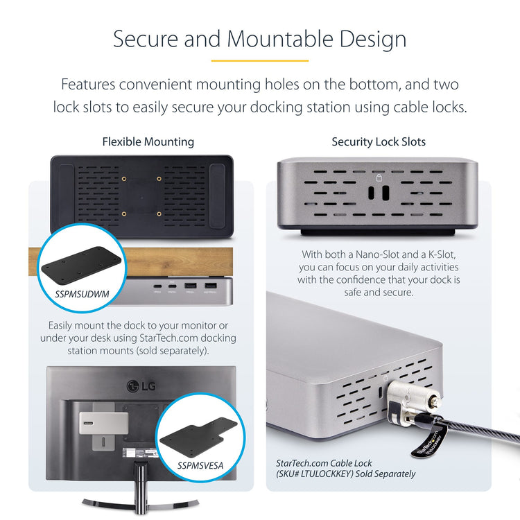 StarTech.com 155NA-USB4-DOCK station d'accueil Avec fil Argent - Image 7