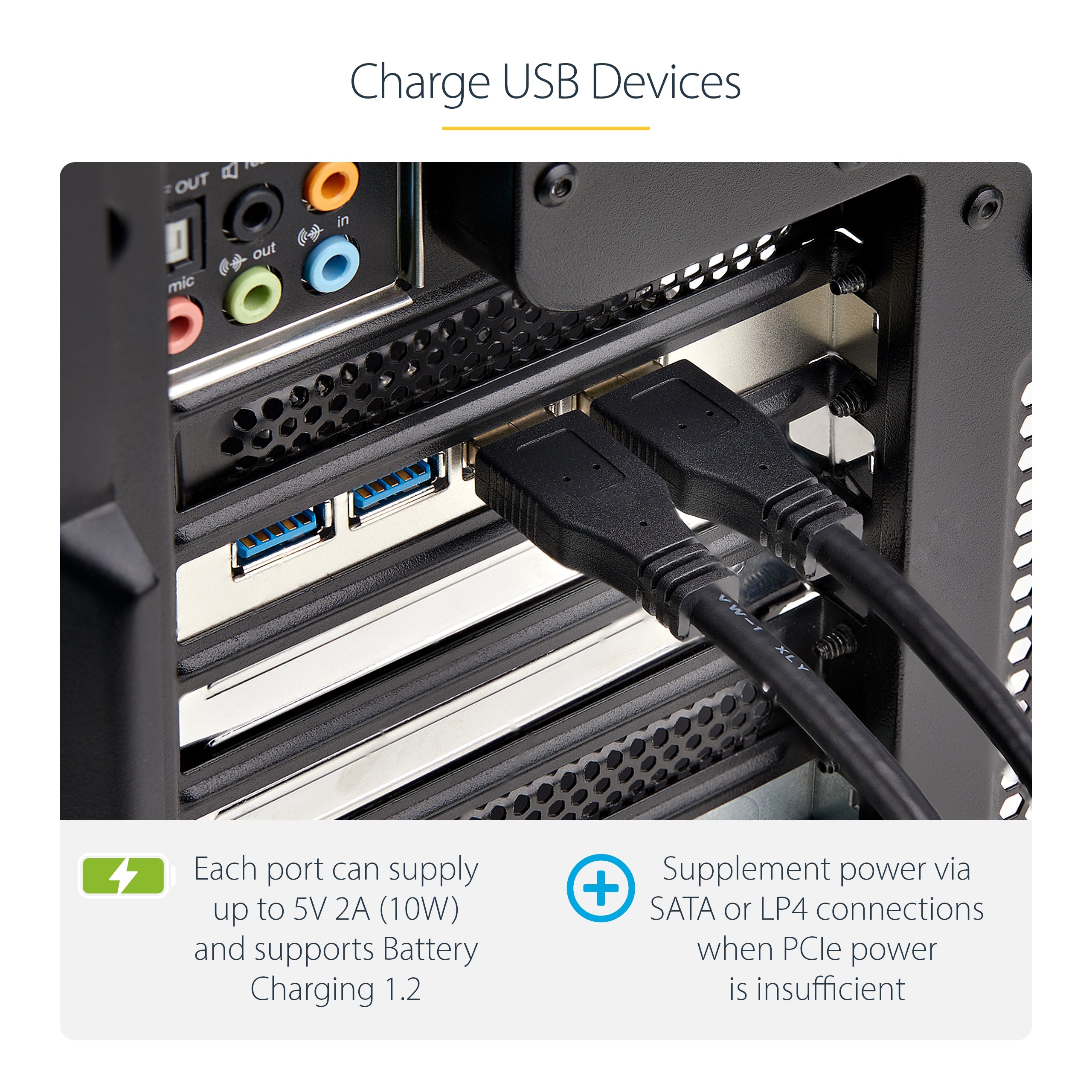 StarTech.com P5Q4A-USB-CARD carte et adaptateur d'interfaces Interne USB 3.2 Gen 1 (3.1 Gen 1) - Image 14
