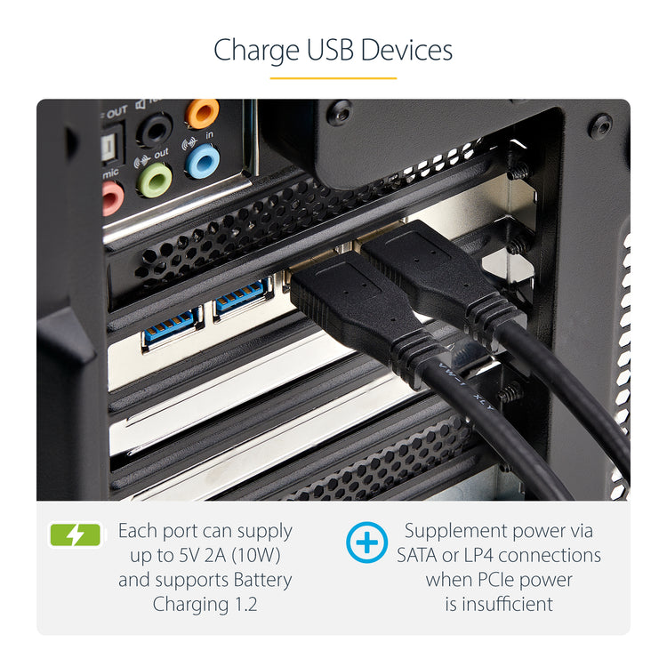 StarTech.com P5Q4A-USB-CARD carte et adaptateur d'interfaces Interne USB 3.2 Gen 1 (3.1 Gen 1) - Image 14