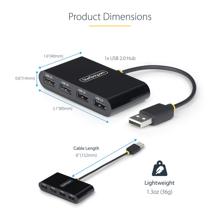 StarTech.com ST4200MINI2-USB-HUB hub & concentrateur 480 Mbit/s Noir - Image 12