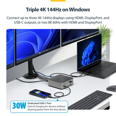 StarTech.com 215N-TB5USB4DOCK station d'accueil Avec fil Thunderbolt 5 Gris - Image 8