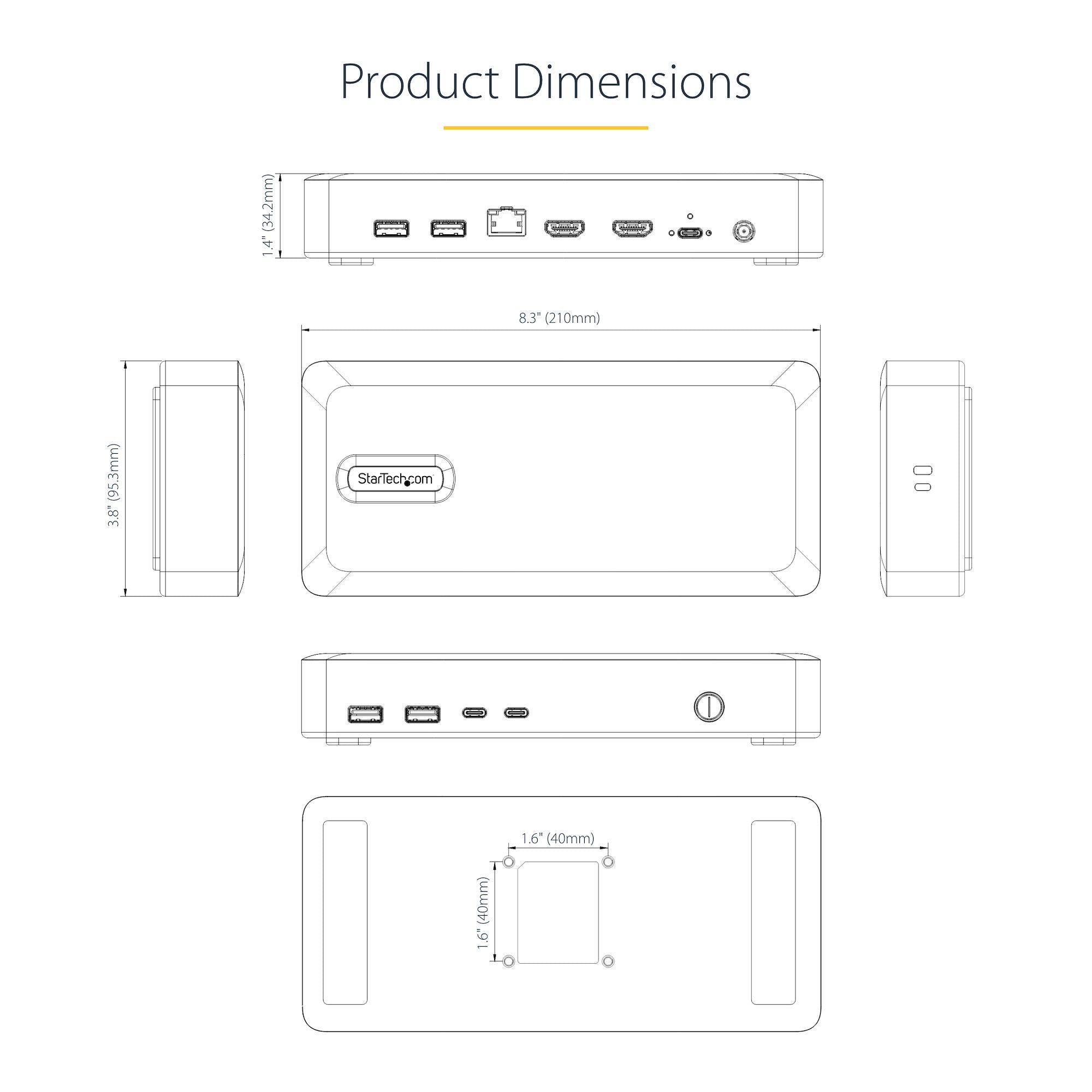 StarTech.com 155NA-USB4-DOCK station d'accueil Avec fil Argent - Image 10