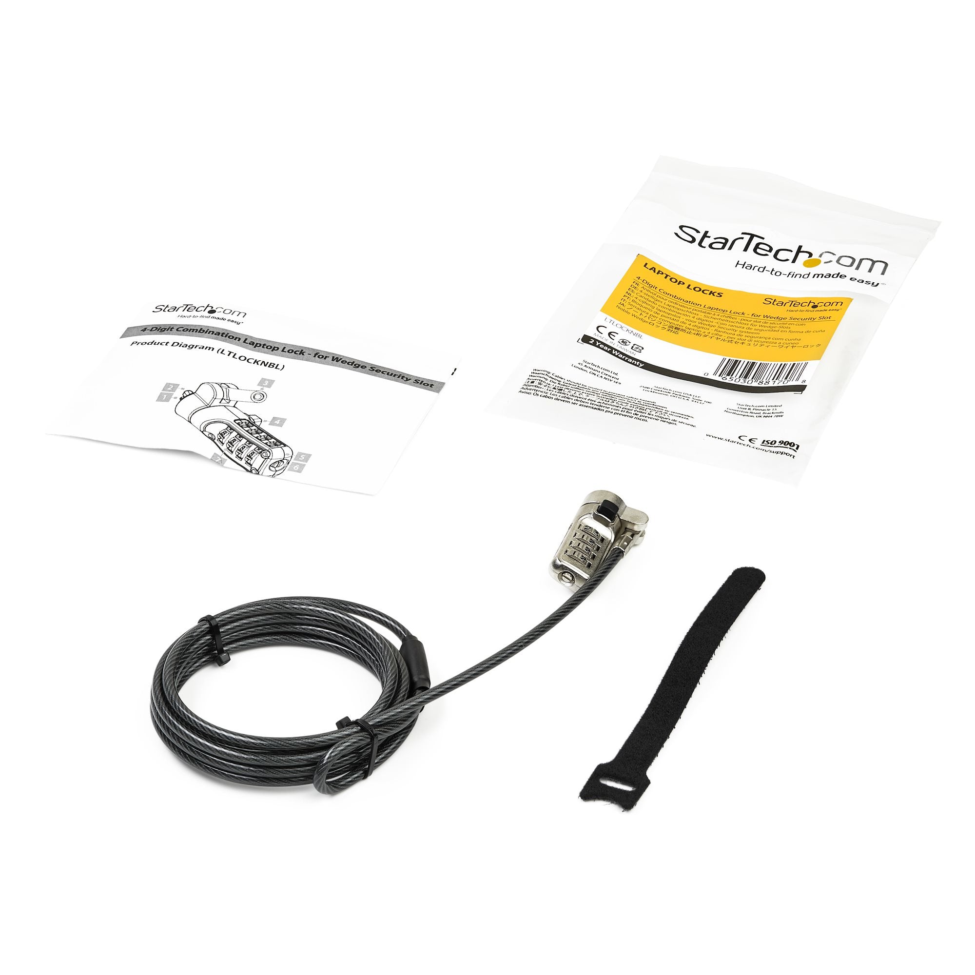 StarTech.com LTLOCKNBL câble antivol Noir, Argent 2,043 m - Image 4
