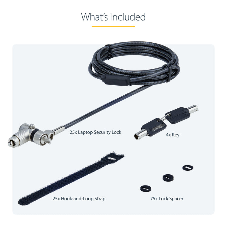 StarTech.com UNIVKA25-LAPTOP-LOCK câble antivol Noir 2 m - Image 19