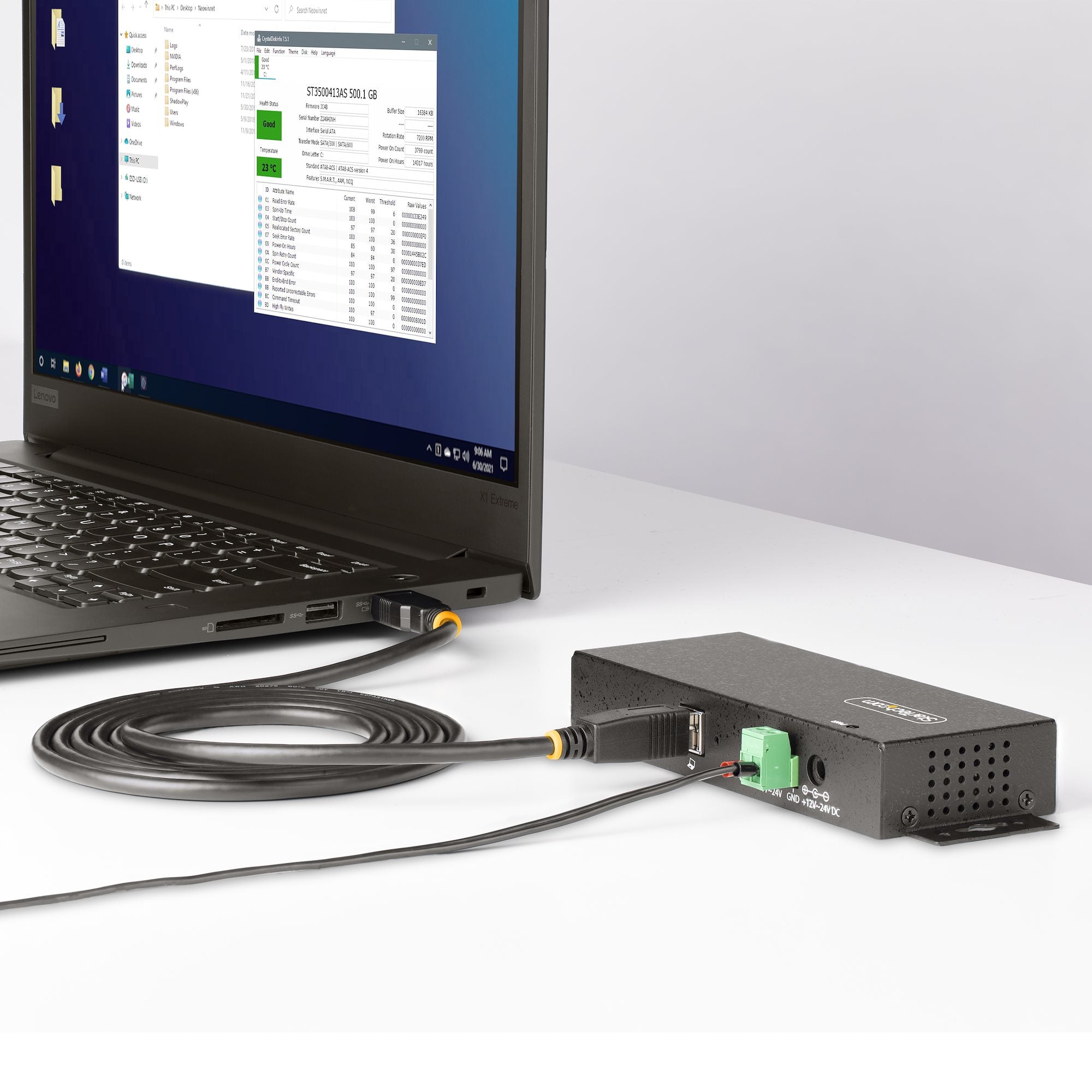 StarTech.com 5G7AINDRM-USB-A-HUB hub & concentrateur USB 3.2 Gen 1 (3.1 Gen 1) Type-B 5000 Mbit/s Noir - Image 9